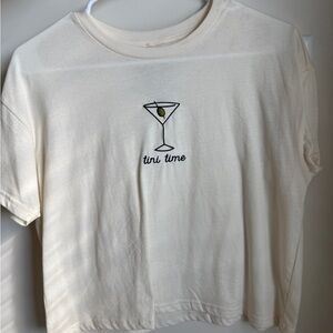 Urban Outfitters Cream 'Tini Time' Tee
